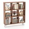 Costway 1 PCS 9-Cube Bookcase with 6 Removable Shelves Raised Support Feet for Living Room Brown/White